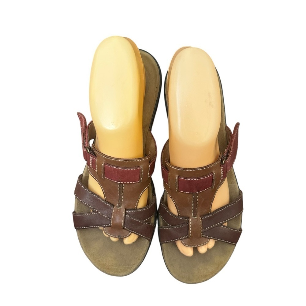 Clarks Brown and Red Sandals